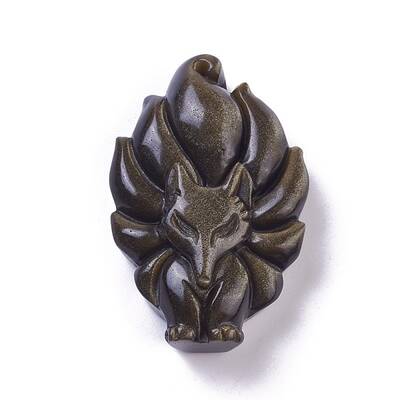 Natural Golden Sheen Obsidian  Pendants