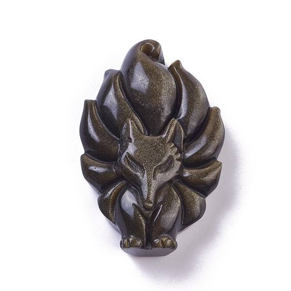 Natural Golden Sheen Obsidian  Pendants