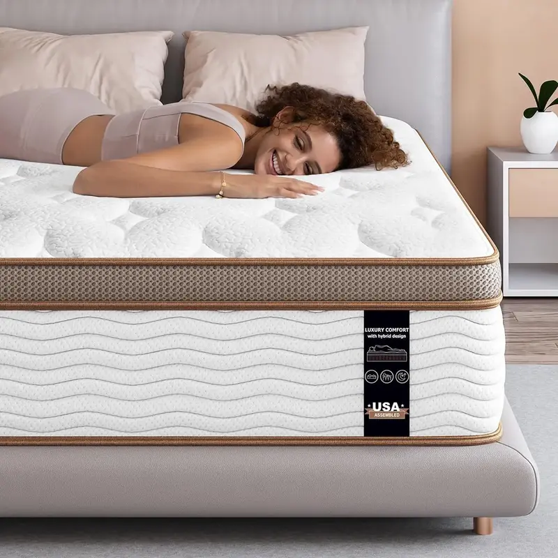 BedStory Queen King Mattress - 12'' Hybrid Mattress - Gel Memory Foam & Pocket Springs for Pressure Relief & Motion Transfer,...