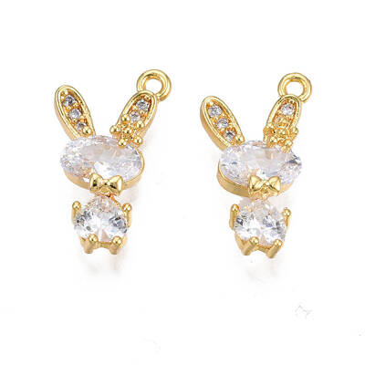 Brass Micro Pave Cubic Zirconia Charms