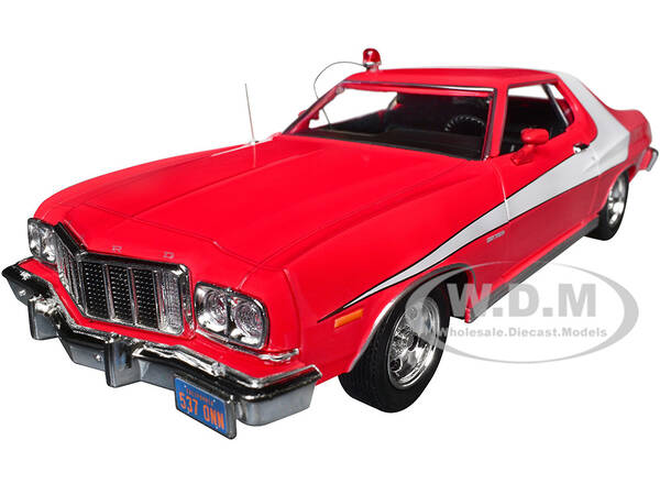 1976 Ford Gran Torino Red with White Graphics Hollywood Greatest Hits Series 1/24 Diecast Model Car by Greenlight