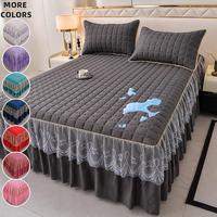 Luxury Waterproof Bed Skirt, 1 Count Lace Edge Bed Skirt without Pillowcase, Bedsheet Sets, Soft Breathable Bedding, Mattress...