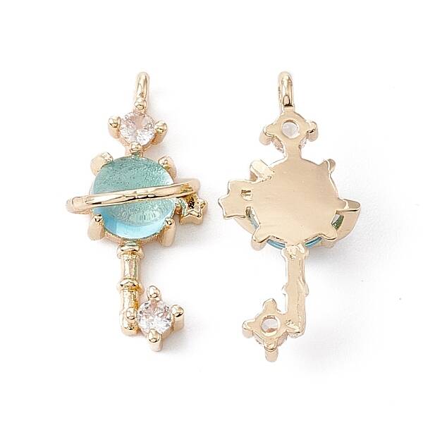 Brass Micro Pave Clear Cubic Zirconia Pendants