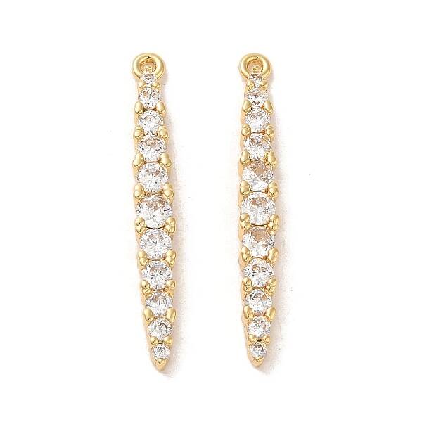 Brass Micro Pave Clear Cubic Zirconia Pendants