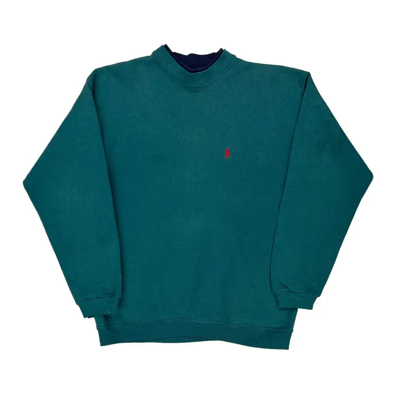 Polo By Ralph Lauren Sweatshirt - Large Green Cotton