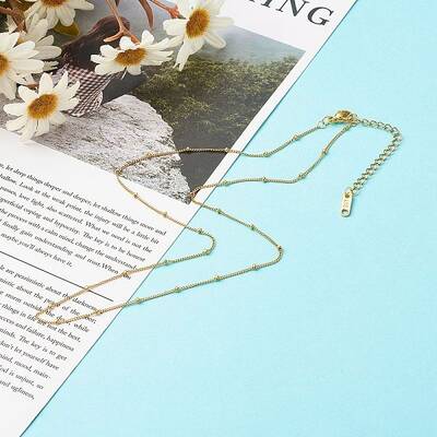 304 Stainless Steel Satellite Chain Necklaces