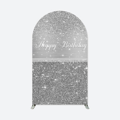 Aperturee Silver Birthday Party Double Sided Arch Backdrop | Circle Arch Backdrop Diy | Diy Chiara Backdrop Cover | Diy Arch ...