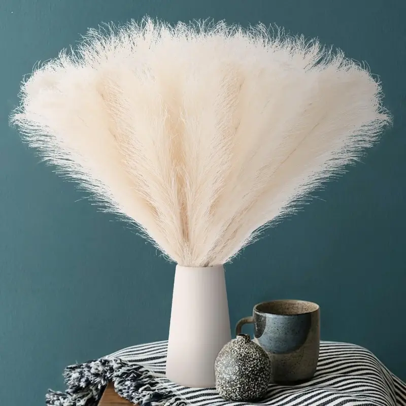 Unique Romantic Decorations for Valentines Day, 10pcs Artificial Pampas Grass Decoration, Faux Pampas Grass Decor, Artificial...