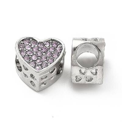 Rack Plating Alloy Rhinestone European Beads