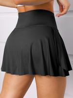 Women's Solid Color V Waist Skort, Sporty Built-in Shorts Skort for Tennis Golf Running, Ladies Sportswear for Summer