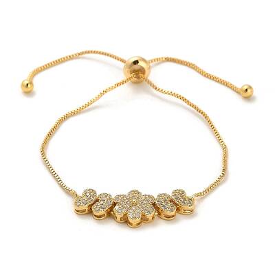 Cubic Zirconia Link Slider Bracelets