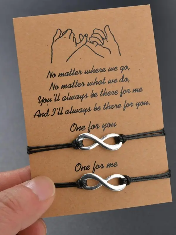 Alloy Infinite Symbol Couple Bracelets, Couple Bracelet Set, Adjustable Hand Jewelry for Women & Men for Party, Daily Clothin...