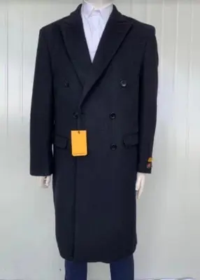 Mens Overcoat -Mens Long Wool Topcoats- Topcoat For Men-Mens Blend Blue Coat Full length Overcoat