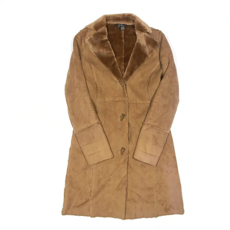 Leather Look Duffle Jacket Brown Womens S