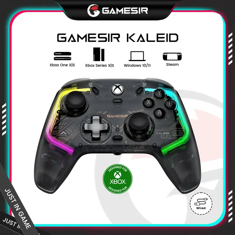 GameSir Kaleid Wired RGB Controller for Xbox Series X|S, Xbox One, Windows 10/11 & Steam Ultimate Anti-Drift Gamepad with Pre...