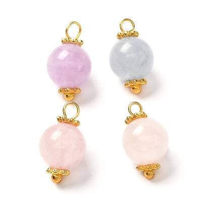 Natural Aquamarine & Rose Quartz & Amethyst Pendants
