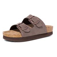 FITORY Women's  Platform Cork Footbed Sandals, Open Toe Adjustable Slides, Outdoors Slippers with Arch Insoles Casual Summer ...