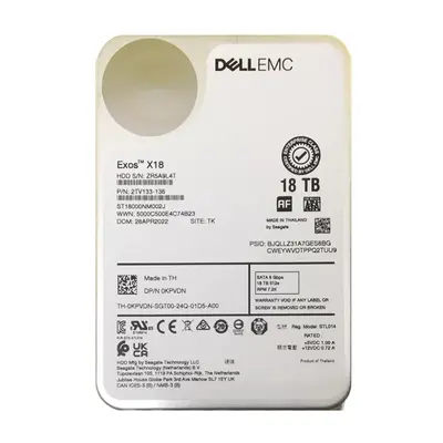KPVDN Dell 18TB 7200RPM 6Gb/s SATA Hot Plug 3.5-inch Hard Drive