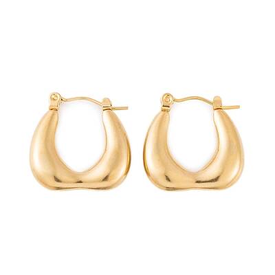 Ion Plating(IP) 304 Stainless Steel Hoop Earrings for Women