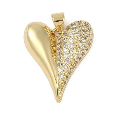 Brass Micro Pave Clear Cubic Zirconia Pendants