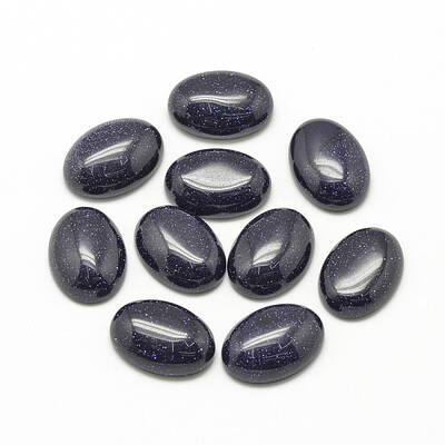 Synthetic Blue Goldstone Cabochons
