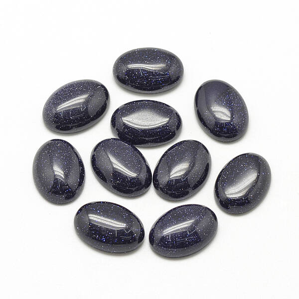 Synthetic Blue Goldstone Cabochons
