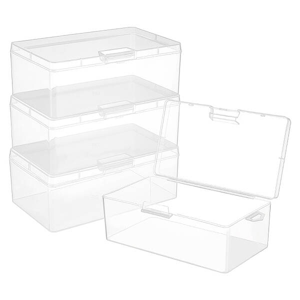 Plastic Bead Containers with Hinged Lid