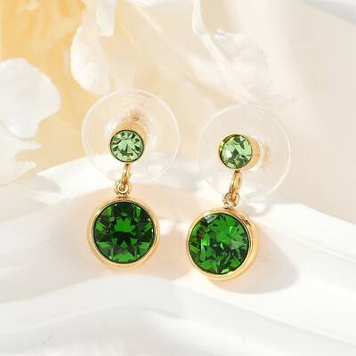 304 Stainless Steel Rhinestone Dangle Stud Earrings