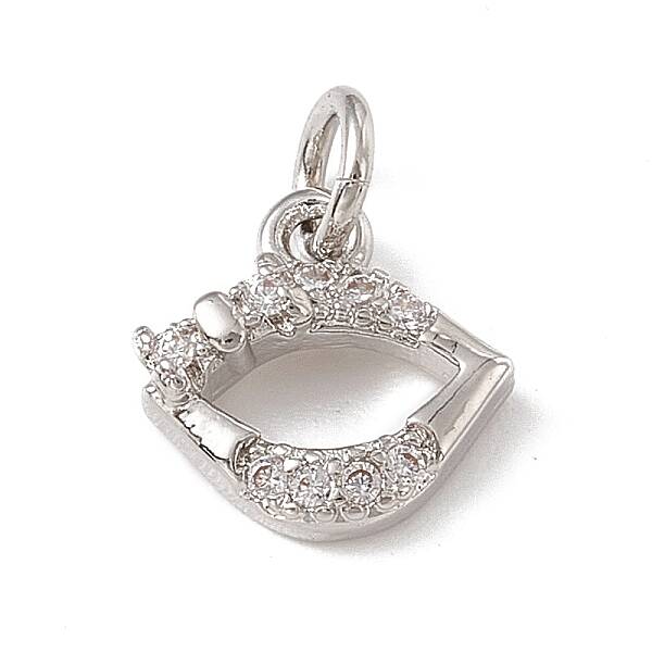 Brass Micro Pave Cubic Zirconia Charms