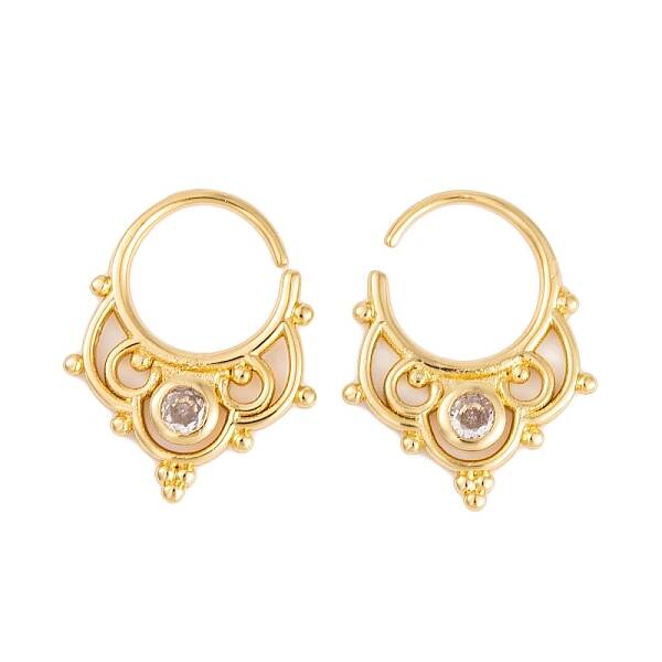 Rack Plating Brass Cubic Zirconia Earrings