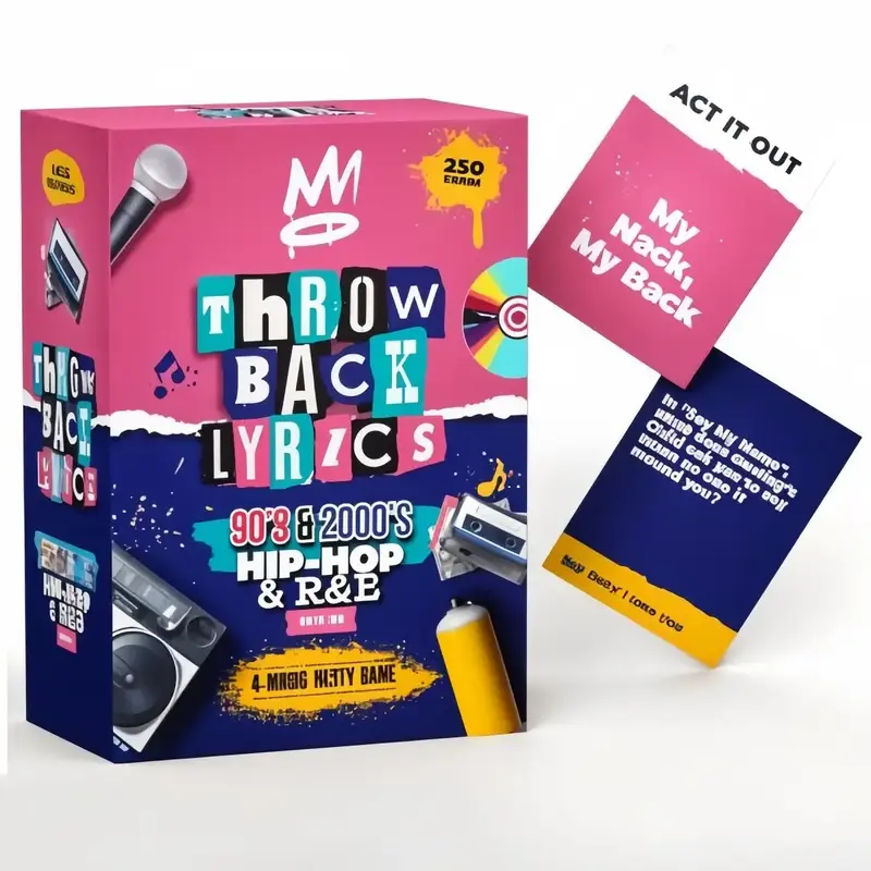 Throwback Lyrics - The 90s & 2000s Hip-Hop & R&B Music Party Game, 250 Trivia Cards & Charades for Game Nights, Date Nights &...
