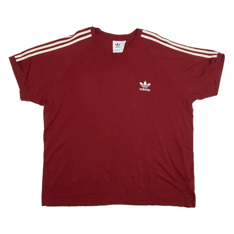 ADIDAS Womens T-Shirt Maroon 2XL
