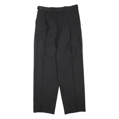 Womens Trousers Black Regular Straight Wool W30 L30