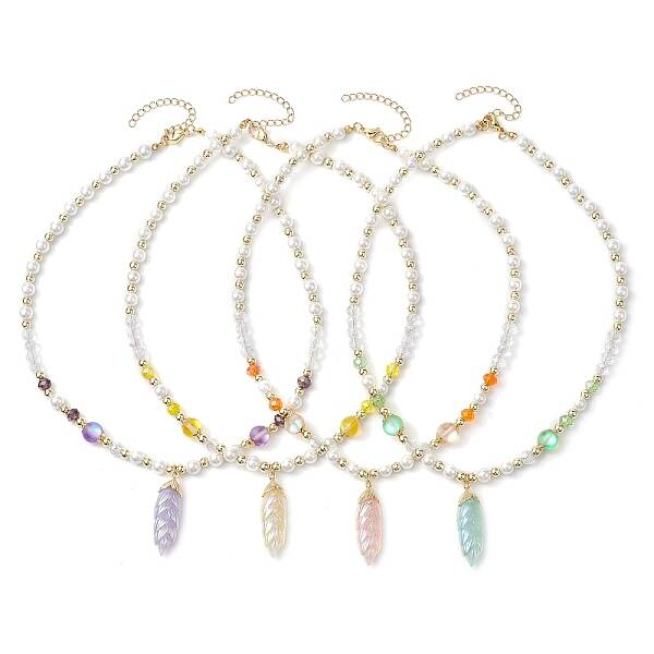 Glass & Shell Pearl &  Synthetic Non-magnetic Hematite Beaded Necklaces