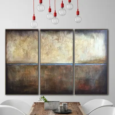 Abstract Acrylic Brown and Beige Painting Contemporary Art | OVERWHELMING SUNSET