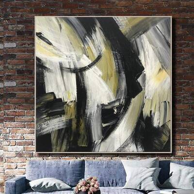 Extra Large Colorful Abstract Paintings On Canvas Contemporary Fine Art Acrylic Contemporary Wall Decor | SHAPE BATTLE