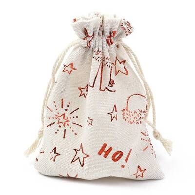 Christmas Theme Cotton Fabric Cloth Bag