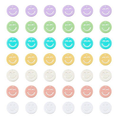 42Pcs 7 Colors Opaque Acrylic Pendants