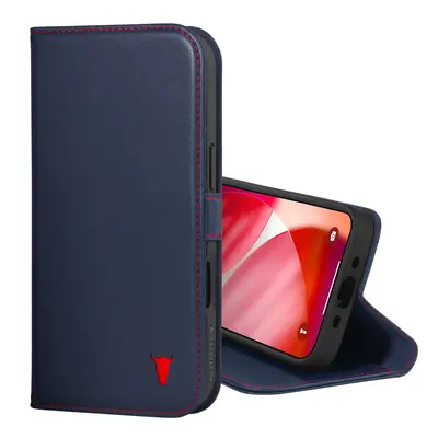 Apple iPhone Air Leather Wallet Case (MagSafe Charging) - Navy Blue