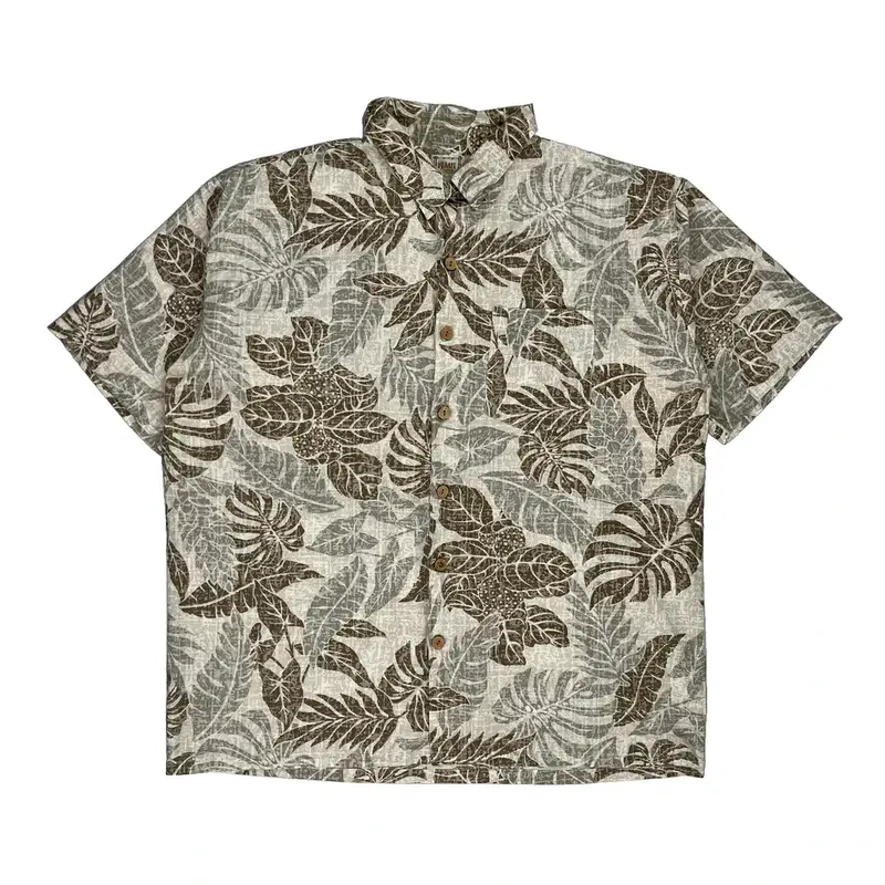 Maui Hawaiian Shirt - XL Brown Cotton