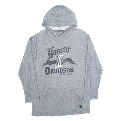 HARLEY DAVIDSON Mens Blue Hoodie L