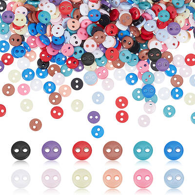 600Pcs 12 Colors Nylon Tiny Button