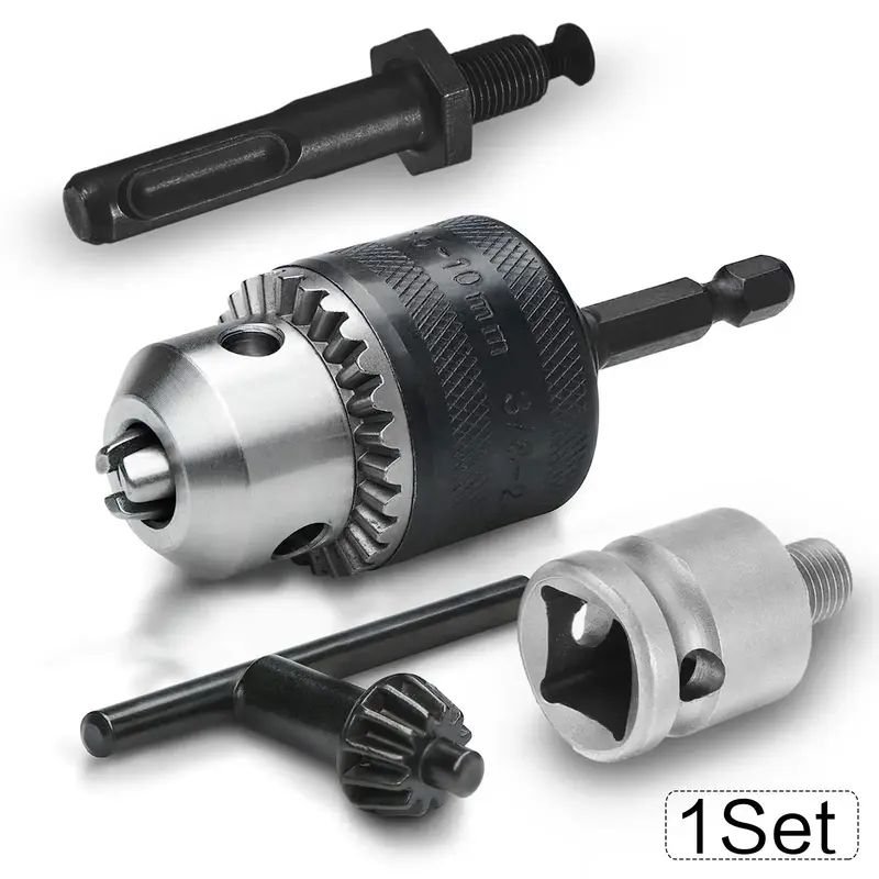 1.5-10mm Drill Chuck Drill Bit Adapter Kit, Convert Impact Driver & Wrench Power Tool, Heavy Duty, Hardware