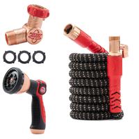 Pocket Hose Copper Head, Expandable Garden Hose, Kink Free Hose, Adjustable High Pressure Nozzle