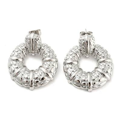 Brass Dangle Stud Earrings