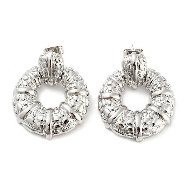 Brass Dangle Stud Earrings