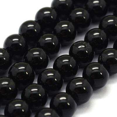 Natural Black Tourmaline Beads Strands