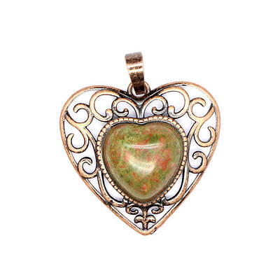 Retro Hollow Natural Unakite Pendants