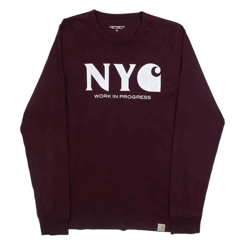 CARHARTT WIP Nyc Mens T-Shirt Red Long Sleeve S