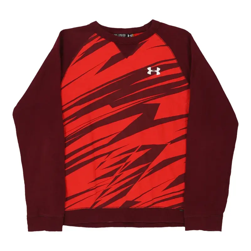 Age 13-14 Under Armour Spellout Sweatshirt - XL Red Cotton